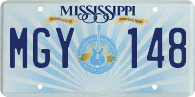 MS license plate MGY148