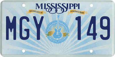 MS license plate MGY149