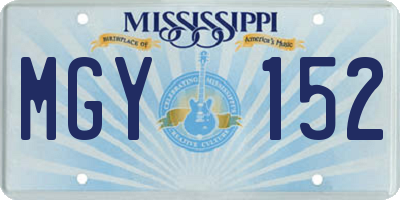 MS license plate MGY152