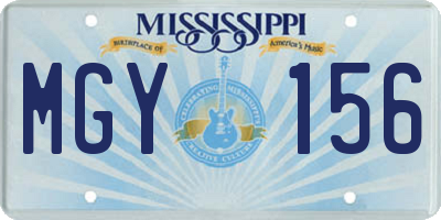 MS license plate MGY156