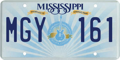 MS license plate MGY161