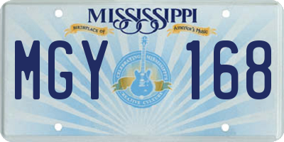 MS license plate MGY168
