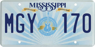 MS license plate MGY170
