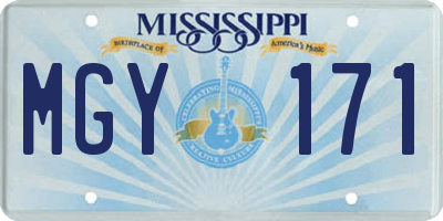 MS license plate MGY171