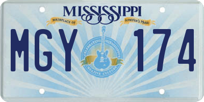 MS license plate MGY174
