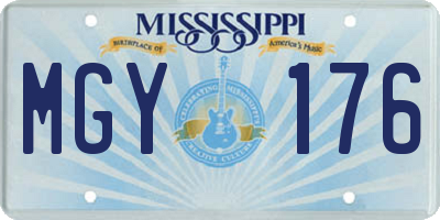 MS license plate MGY176