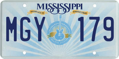 MS license plate MGY179