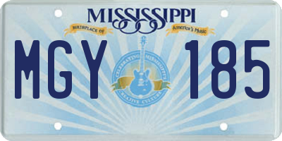 MS license plate MGY185