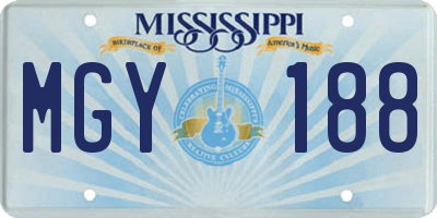 MS license plate MGY188