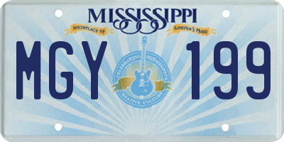 MS license plate MGY199