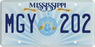 MS license plate MGY202
