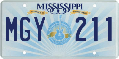 MS license plate MGY211