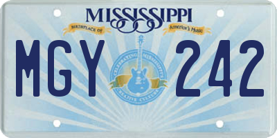 MS license plate MGY242