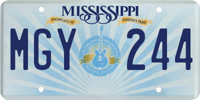 MS license plate MGY244