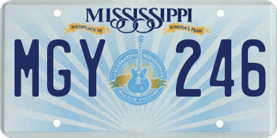 MS license plate MGY246