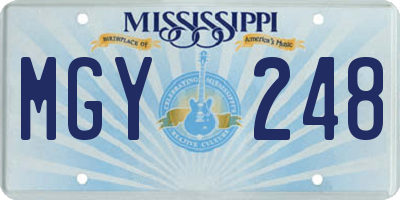 MS license plate MGY248