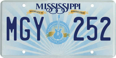 MS license plate MGY252