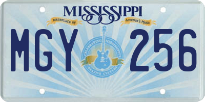MS license plate MGY256