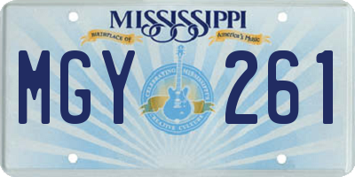 MS license plate MGY261