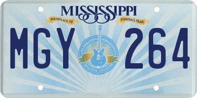 MS license plate MGY264