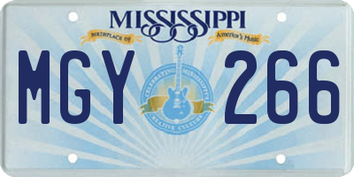 MS license plate MGY266