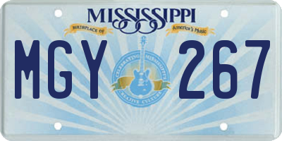 MS license plate MGY267