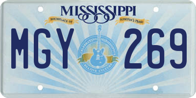 MS license plate MGY269