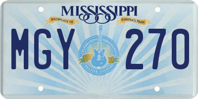 MS license plate MGY270