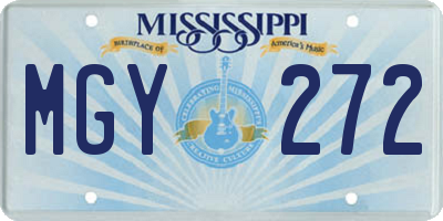 MS license plate MGY272