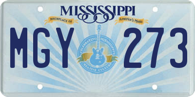 MS license plate MGY273