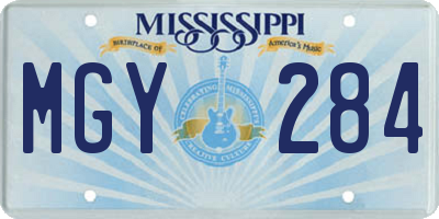 MS license plate MGY284