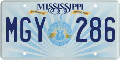MS license plate MGY286