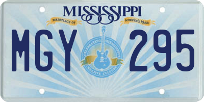MS license plate MGY295