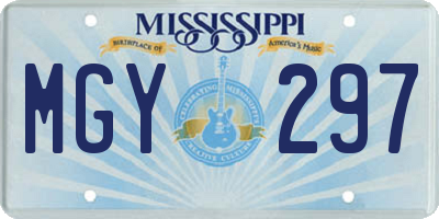 MS license plate MGY297