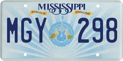 MS license plate MGY298