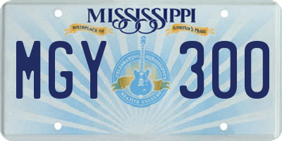 MS license plate MGY300