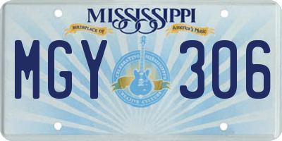 MS license plate MGY306