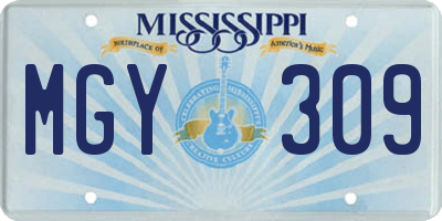 MS license plate MGY309