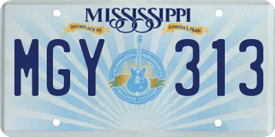 MS license plate MGY313