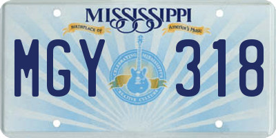 MS license plate MGY318