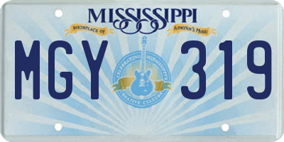 MS license plate MGY319