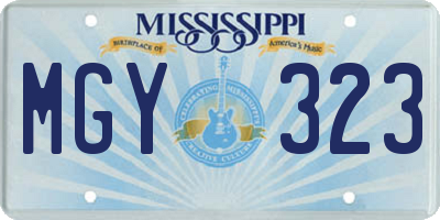 MS license plate MGY323