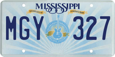 MS license plate MGY327