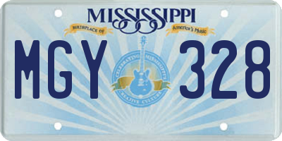 MS license plate MGY328