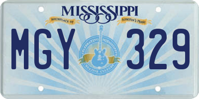 MS license plate MGY329
