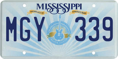 MS license plate MGY339