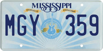 MS license plate MGY359