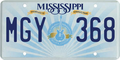 MS license plate MGY368
