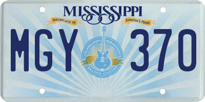 MS license plate MGY370