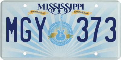 MS license plate MGY373